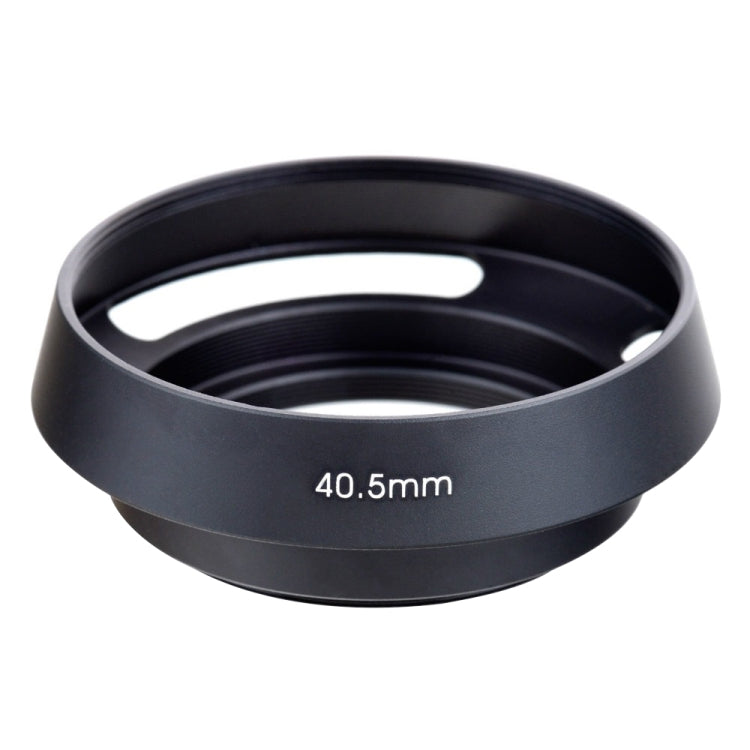 40.5mm Metal Vented Lens Hood for Leica (Black) with Stylish Hollow-Out Design