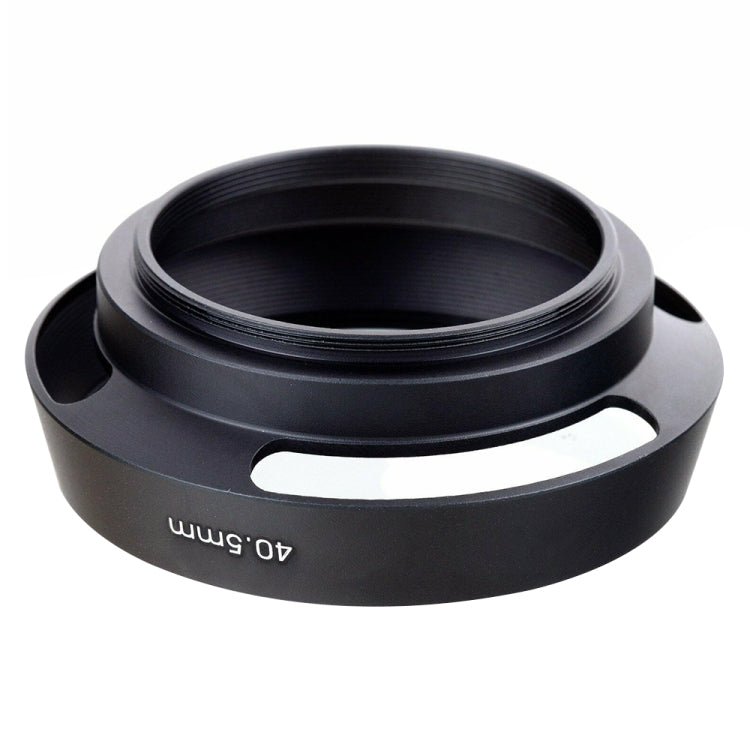 40.5mm Metal Vented Lens Hood for Leica (Black) with Stylish Hollow-Out Design