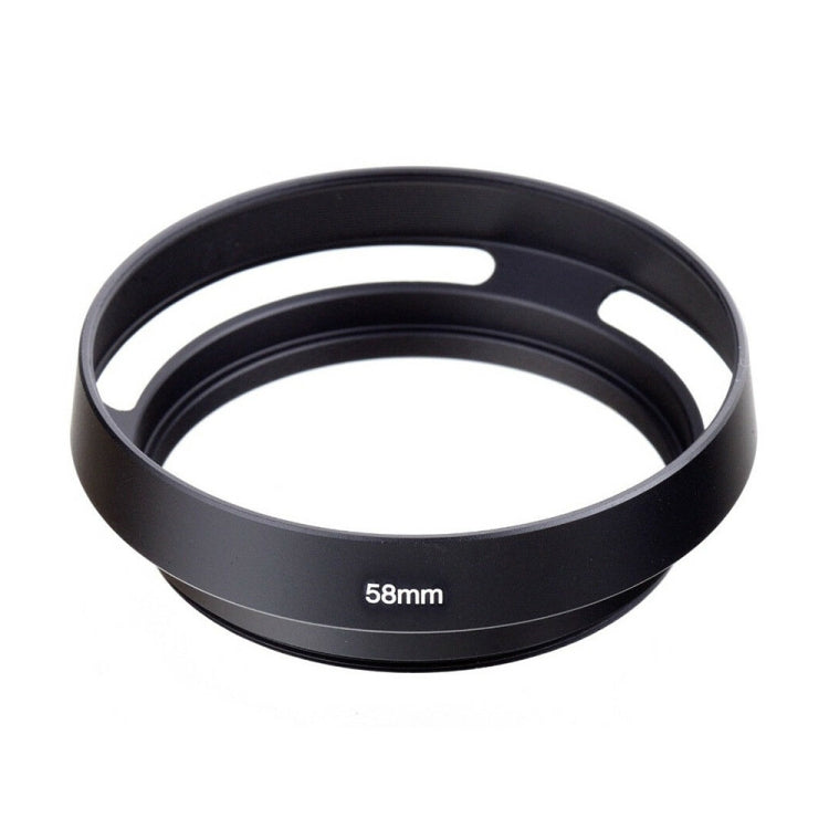 Black Metal Vented Lens Hood for 58mm Filter Thread Lenses
