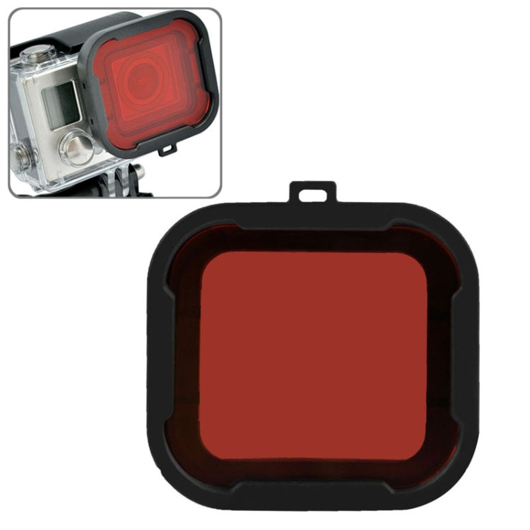 Aqua Cube Snap-on Dive Housing Filter for GoPro HERO4 /3+ (Red)