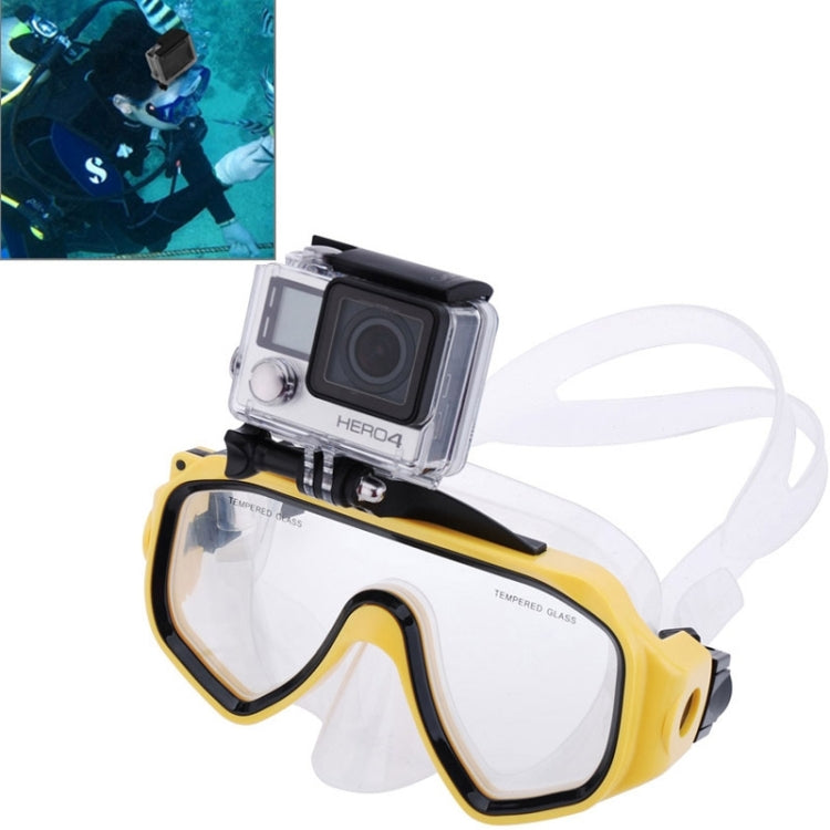 Yellow Water Sports Diving Mask with Camera Mount