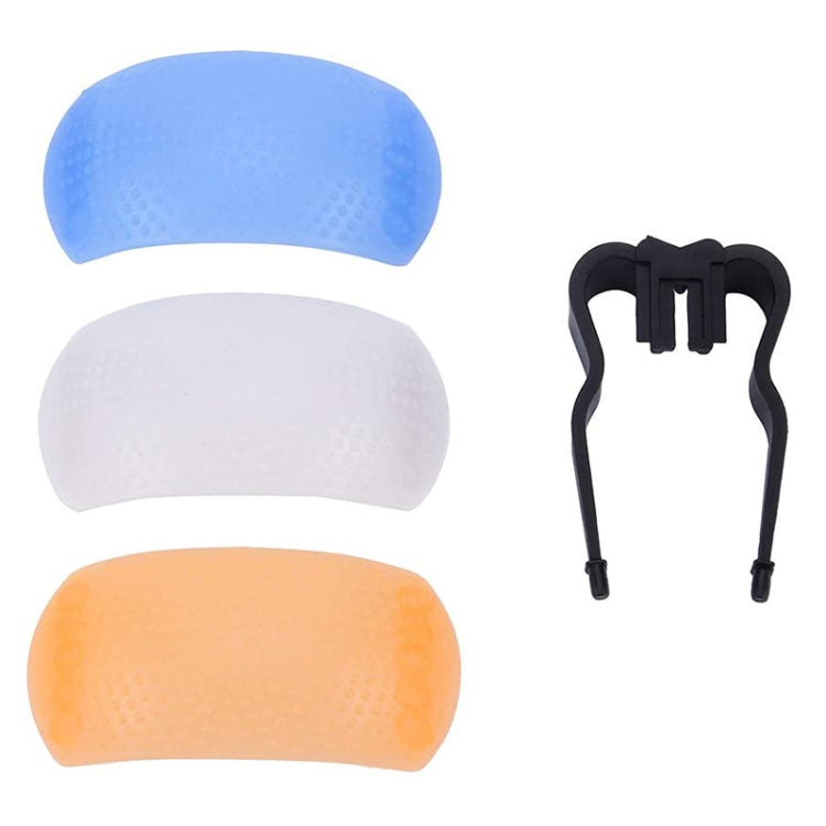 Pop-up Flash Diffuser Kit with White, Blue, and Orange Diffusers