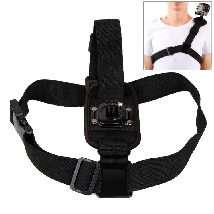 360 Degree Special Sports Single Shoulder DV Chest Belt for Action Cameras (Black)