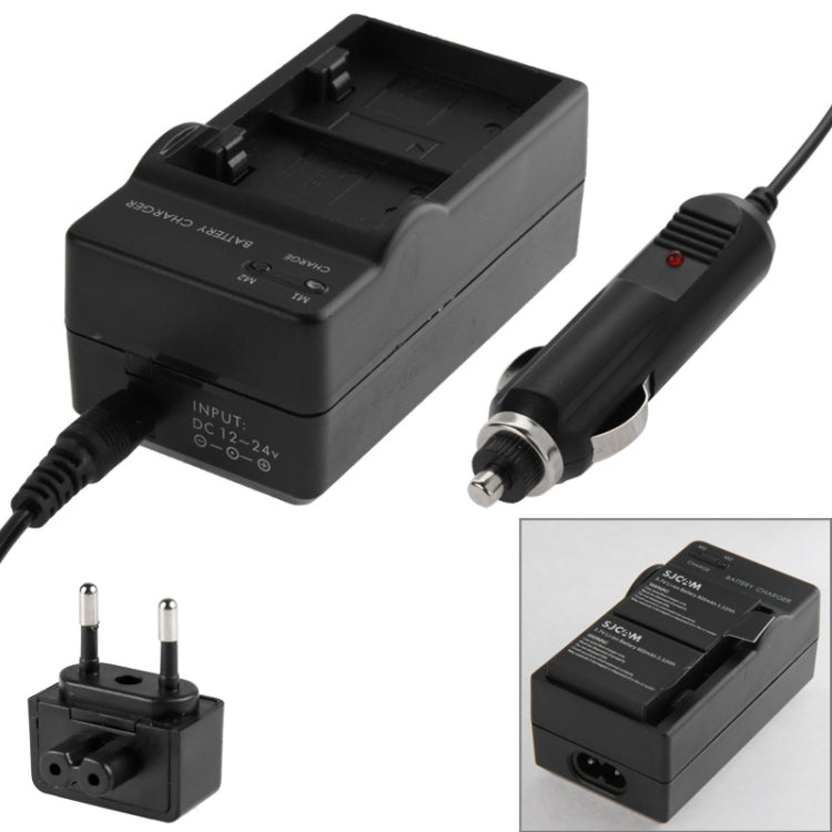 Portable Dual Digital Camera Battery Charger with Smart LED Indicator for SJ4000, SJ5000, SJ6000, M10