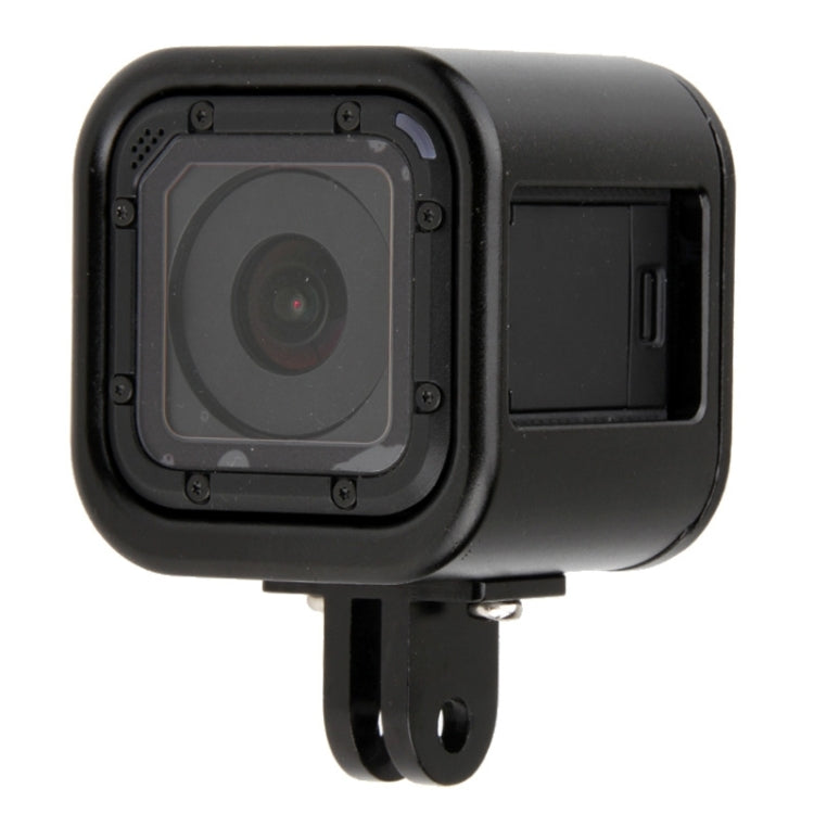 Aluminum Alloy Protective Cage for GoPro HERO5/4/Session with Insurance Back Cover (Black)