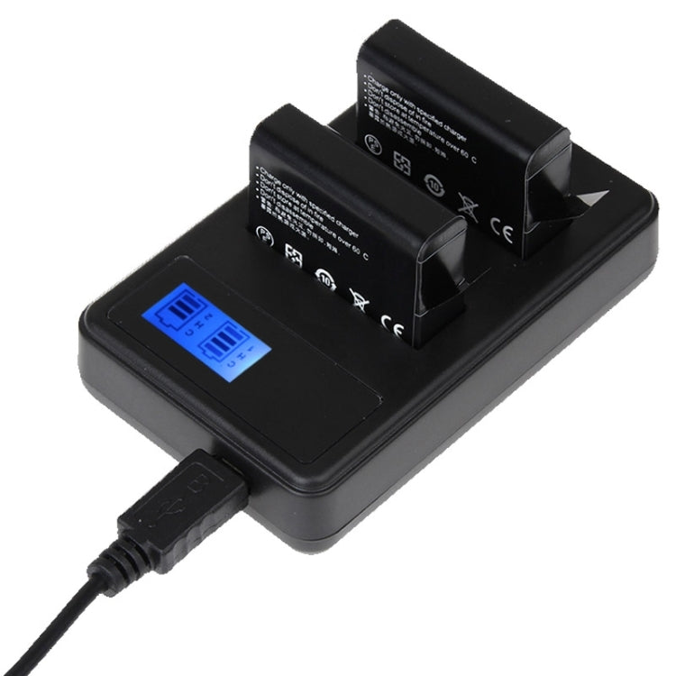 LCD Screen Dual Batteries Charger for GoPro HERO4 with Intelligent Charging System - GP258-C
