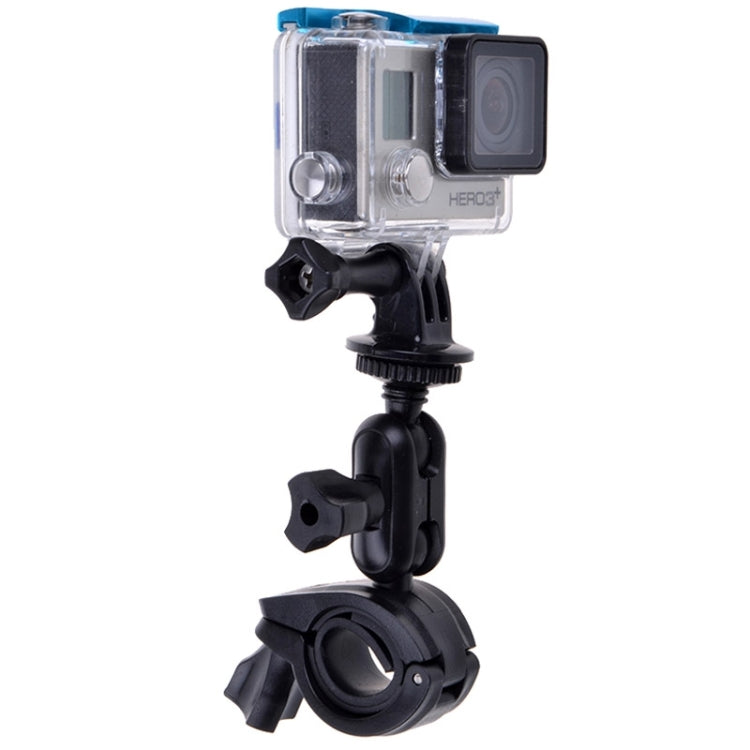 360 Degree Rotation Bike and Motorcycle Handlebar Mount with Screw and Tripod Adapter for Action Cameras