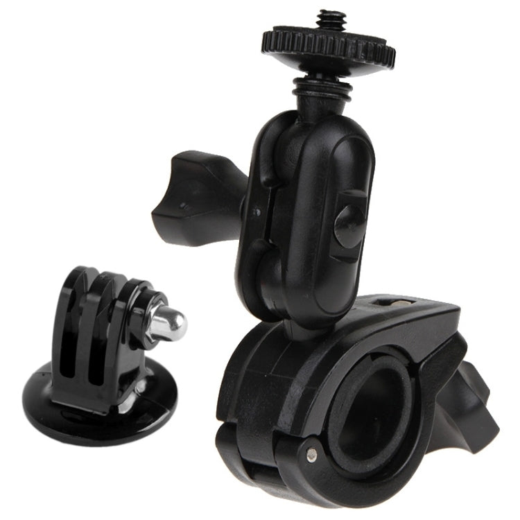 360 Degree Rotation Bike and Motorcycle Handlebar Mount with Screw and Tripod Adapter for Action Cameras