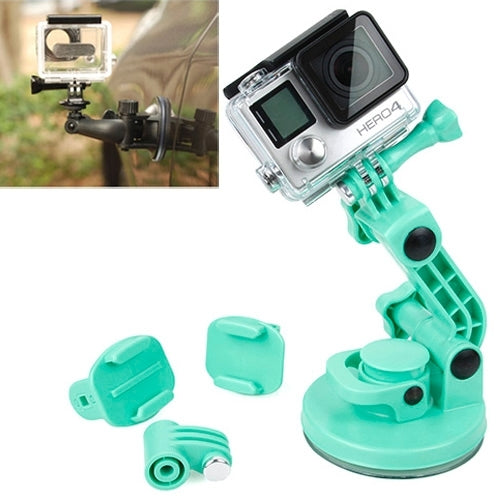 TMC Car Suction Cup Mount with Tripod Adapter for GoPro and Action Cameras (Green)