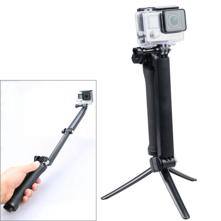 Versatile 3-Way Extendable Monopod Tripod for Action Cameras