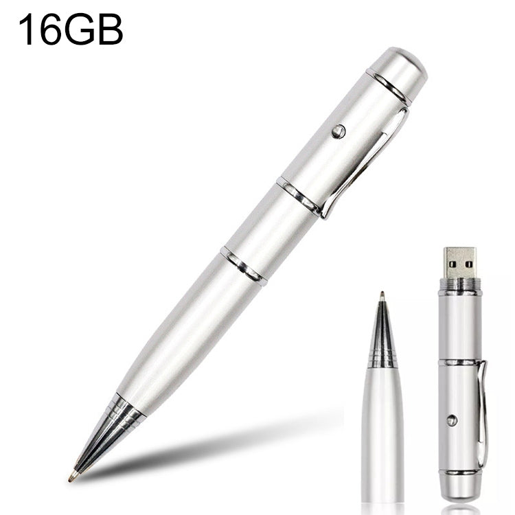 3 in 1 Laser Pen Style USB Flash Disk (16GB) - Silver