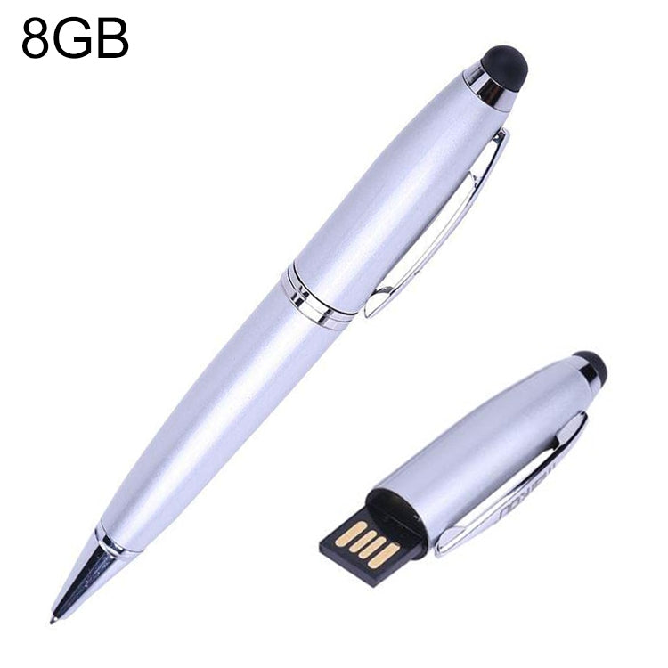 Pen Style Silver USB Flash Drive (8GB)