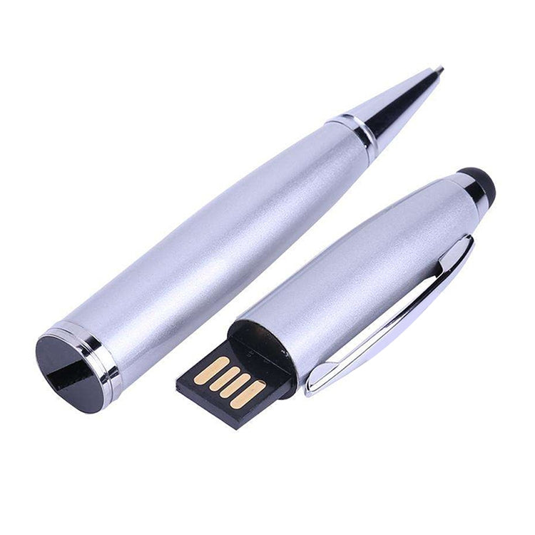 2 in 1 Silver Pen Style USB Flash Disk with 16GB Capacity