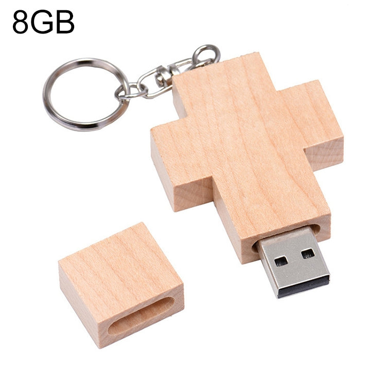 8 GB Wooden Cross Style USB Flash Drive