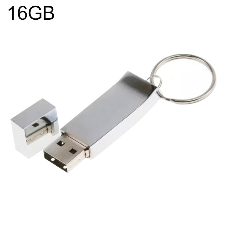 16GB Silver Metallic Key Ring Style USB 2.0 Flash Disk