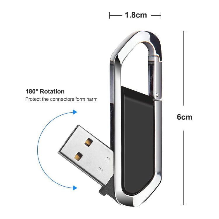 2GB Black Metallic Keychain Style USB 2.0 Flash Drive