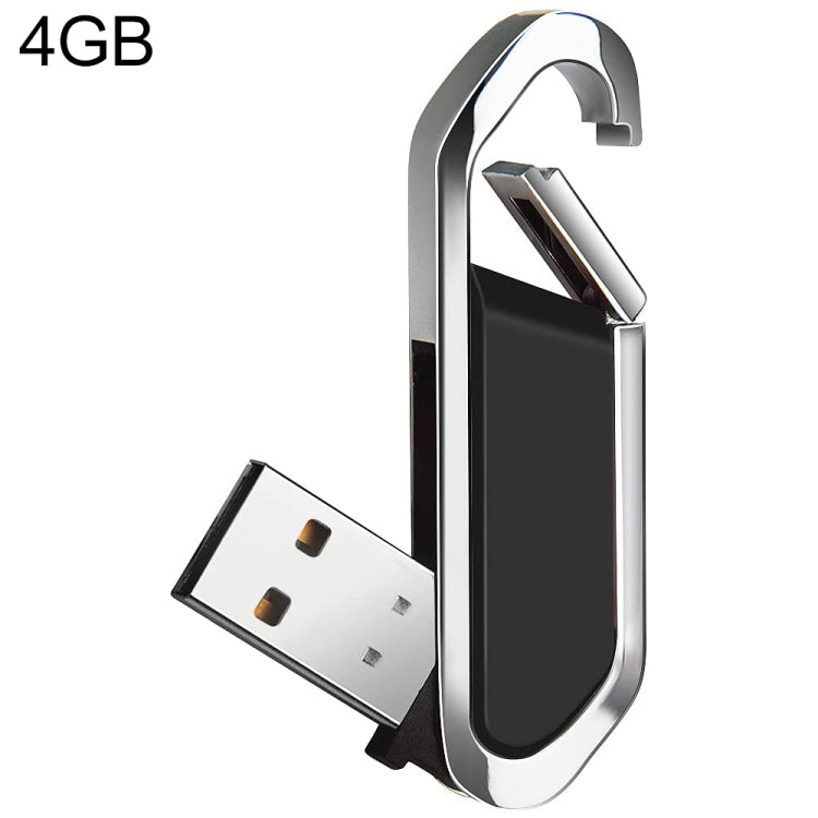 Metallic 4GB USB 2.0 Flash Disk Keychain in Classic Black