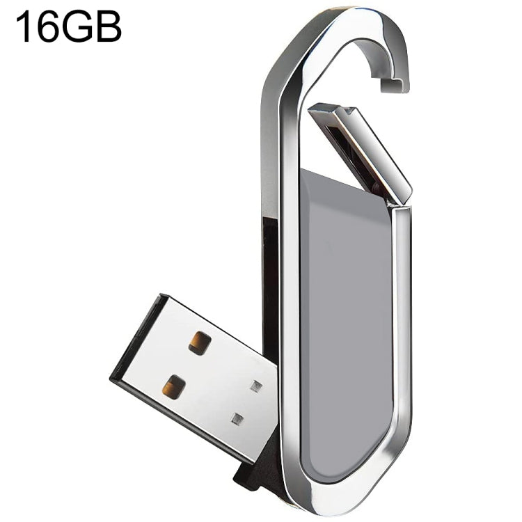 16GB Grey Metallic Keychain Style USB 2.0 Flash Drive
