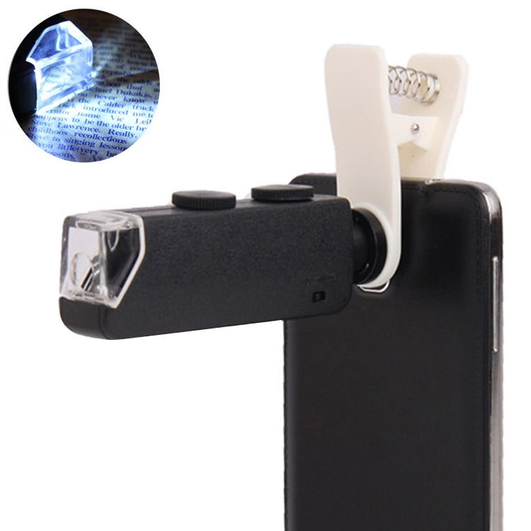 60-100X Zoom Digital Mobile Phone Microscope Magnifier with LED Light & Clip
