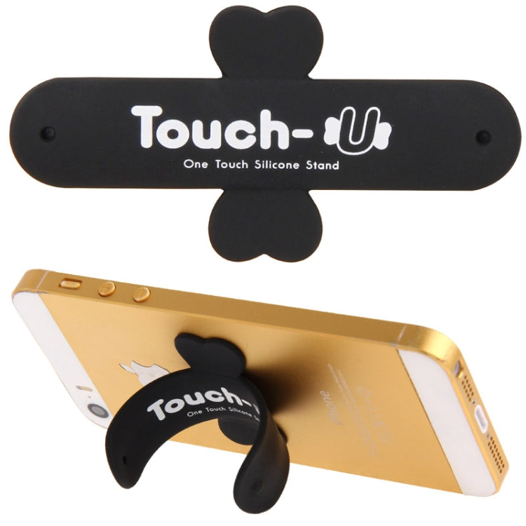 100 PCS Touch-u One Touch Universal Silicone Stand Holder (Black)