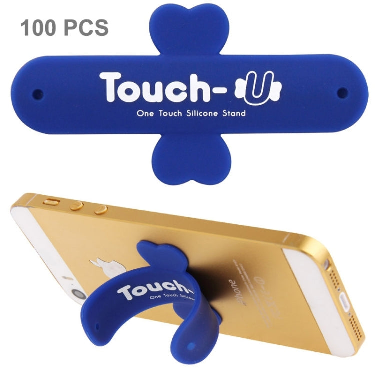 Touch-u 100 PCS Dark Blue Silicone Stand Holder for Smartphones