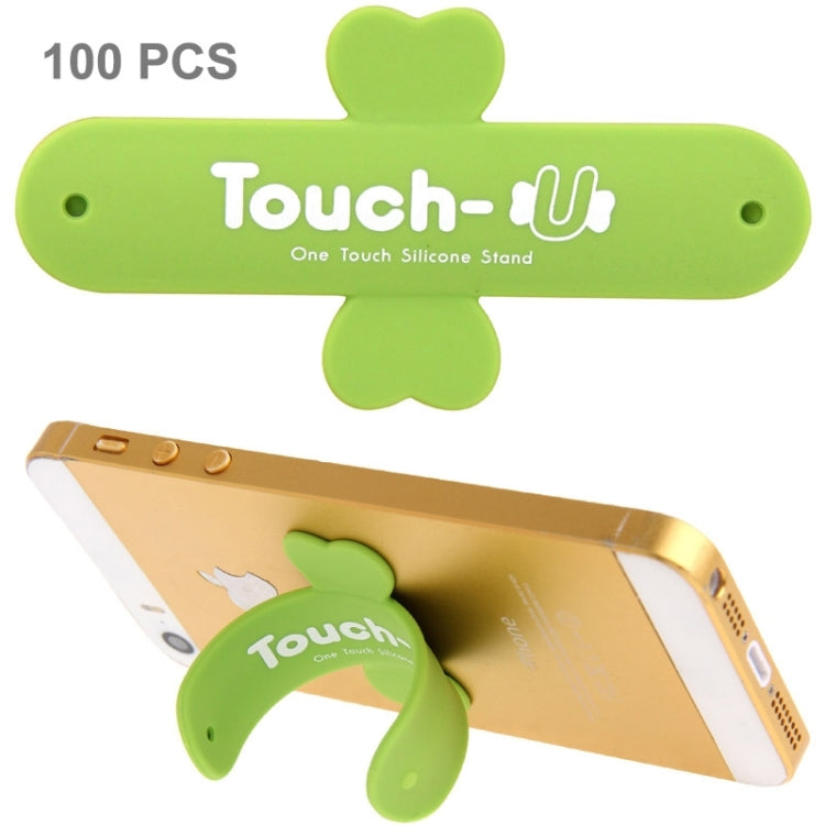 100 PCS Touch-u One Touch Universal Silicone Stand Holder (Green)