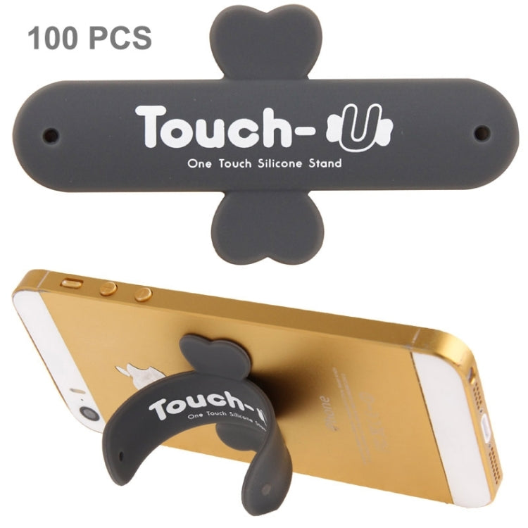 100 PCS Touch-u One Touch Universal Silicone Stand Holder in Grey