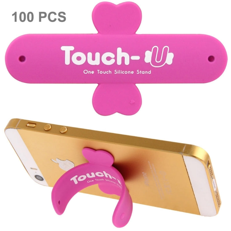 100 PCS Touch-u One Touch Universal Silicone Stand Holder - Magenta