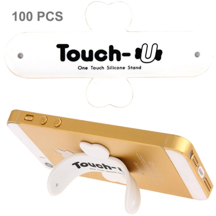 Touch-u One Touch Universal Silicone Stand Holder (White) - Pack of 100