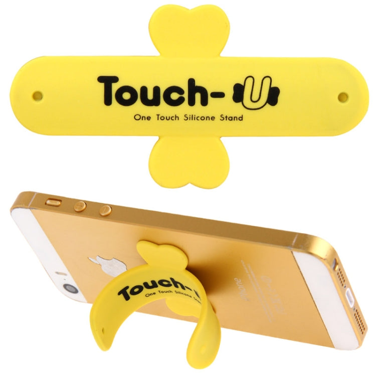 100 PCS Touch-u One Touch Universal Silicone Stand Holder (Yellow)