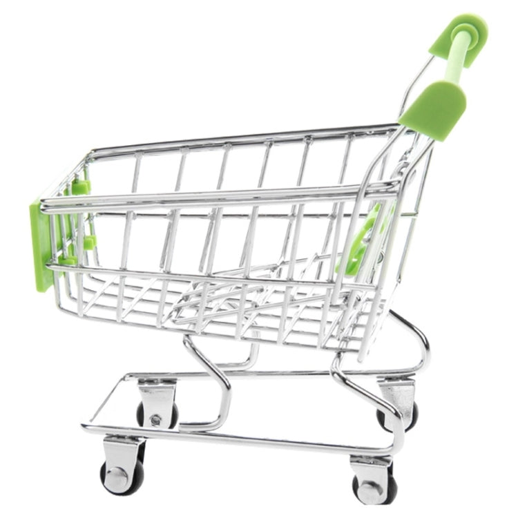 Mini Grocery Shopping Cart Desktop Storage Box Holder (Green)