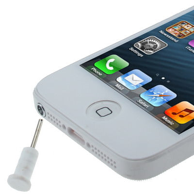 Earphone Jack Dust Protection Plugs for Apple Devices - Pack of 100 (White)