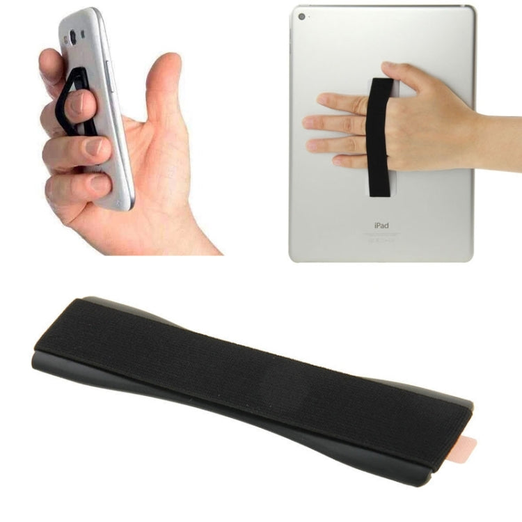 Universal Finger Grip Phone Holder for Tablets and Large Smartphones (Black)
