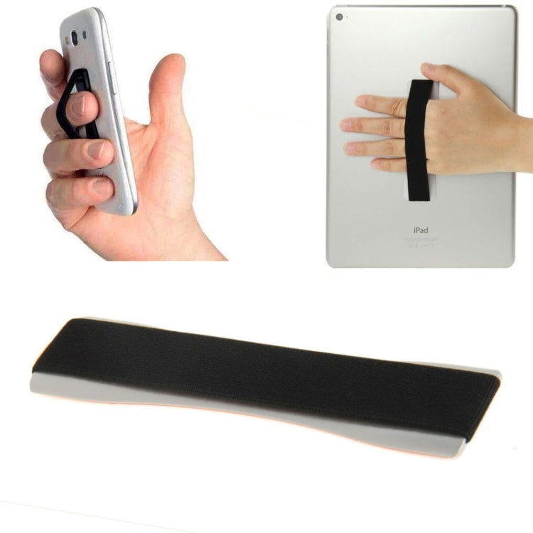 Secure Finger Grip Phone Holder for Tablets and Large Smartphones (Silver)