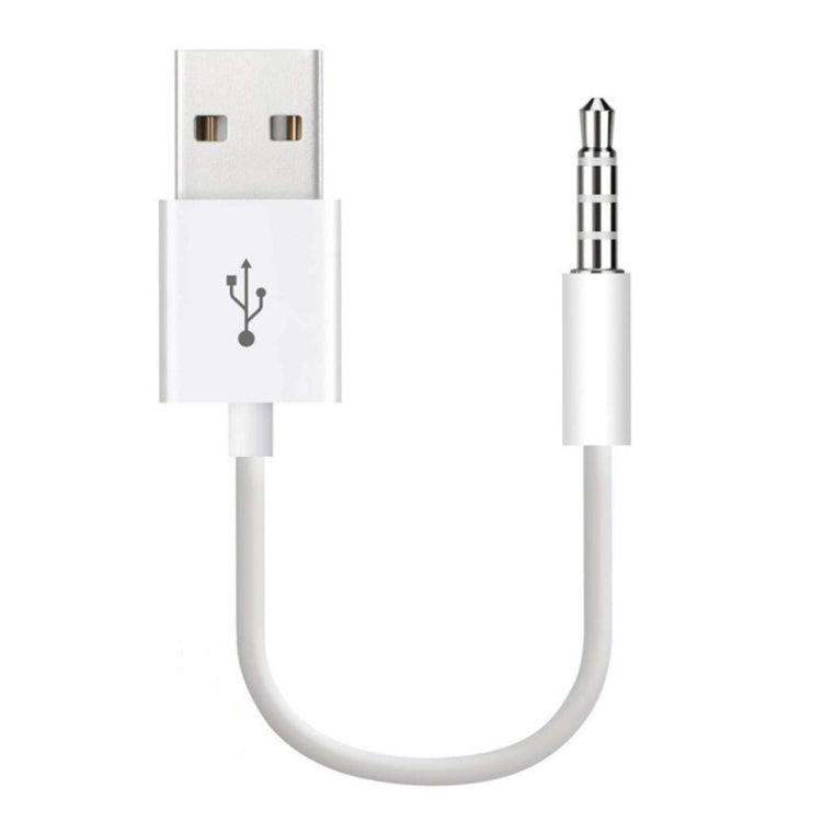 USB to 3.5mm Jack Data Sync & Charge Cable for iPod shuffle - 10cm (White)