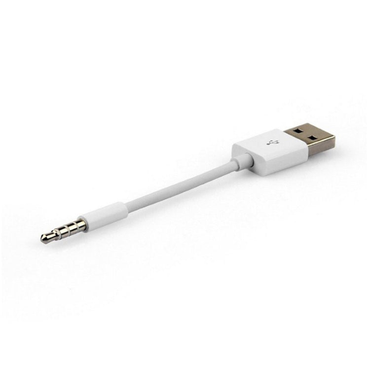 USB to 3.5mm Jack Data Sync & Charge Cable for iPod shuffle - 10cm (White)