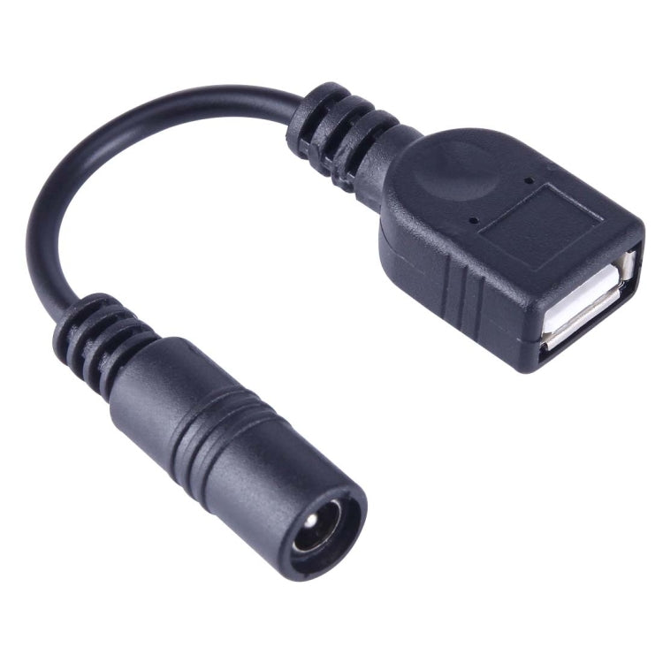 DC Female to USB AF DC Male Power Connector Cable for Laptop Adapter, 15cm Length Black