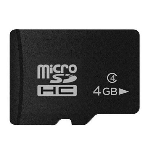 High Speed 4GB Class 10 Micro SD Memory Card from Taiwan, Write: 8mb/s, Read: 12mb/s (100% Real Capacity)(Black)