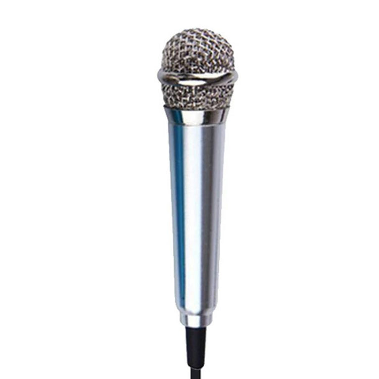 Mini Portable Condenser Microphone for Mobile Phones - Silver
