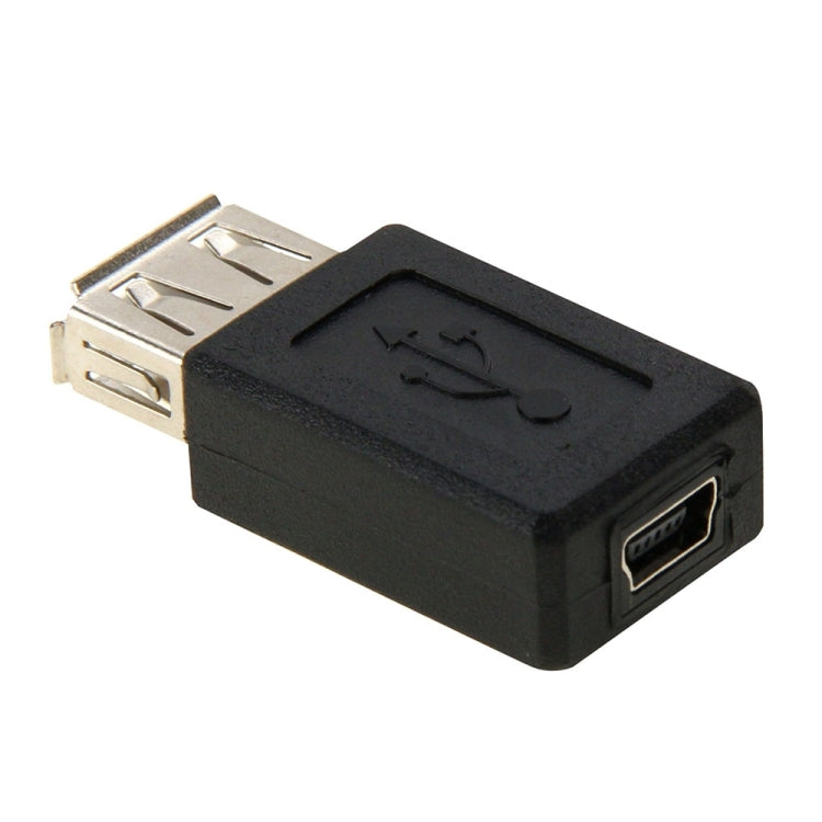 USB 2.0 Female to Mini 5 Pin Female USB Adapter (Black)