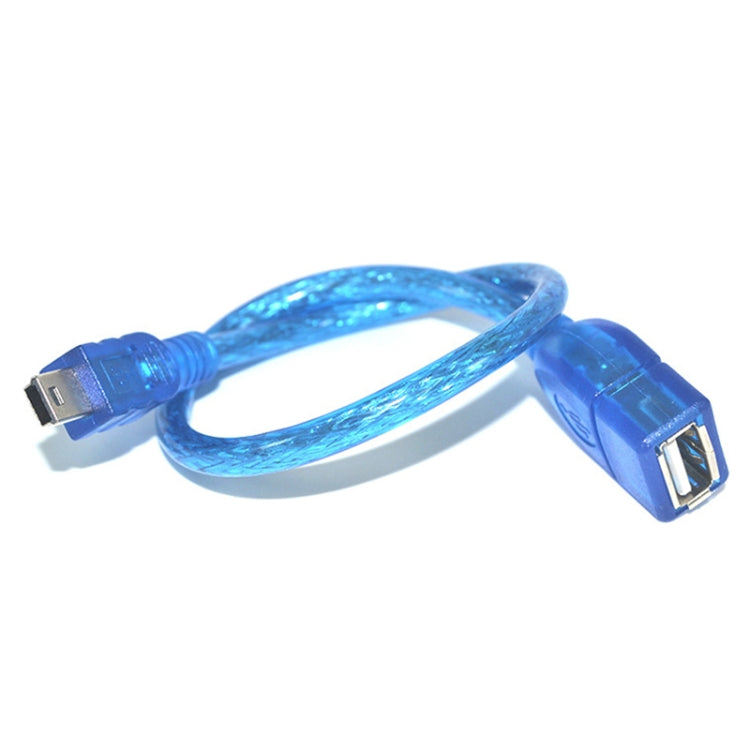 5-pin USB to USB 2.0 AF OTG Adapter Cable, 22cm Length, Blue