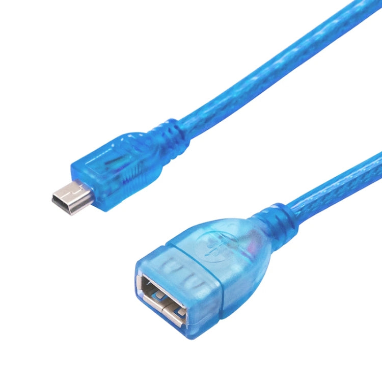 5-pin USB to USB 2.0 AF OTG Adapter Cable, 22cm Length, Blue
