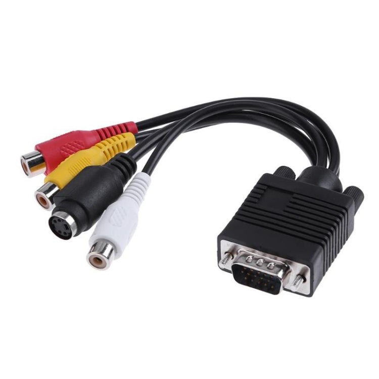 VGA to S-Video 3 RCA AV TV Out Cable Adapter Converter with 2 Audio Cable