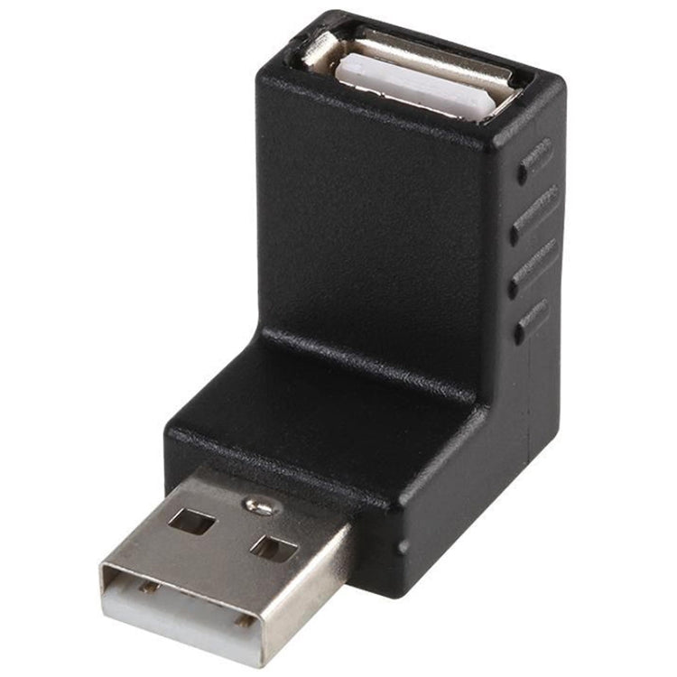 USB 2.0 AM to AF Adapter with 90 Degree Angle (Black)