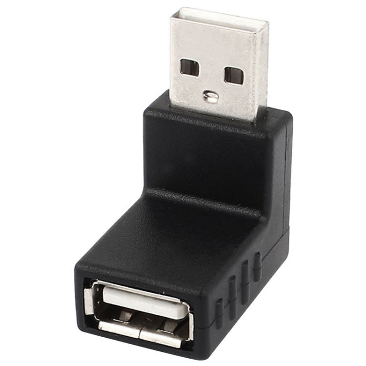 USB 2.0 AM to AF Adapter with 90 Degree Angle (Black)