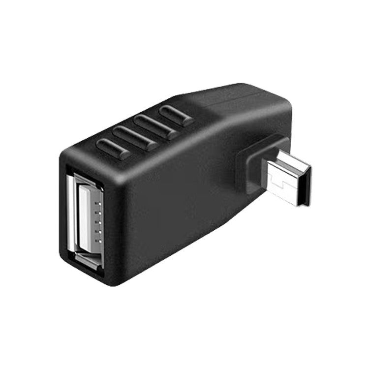 90 Degree Down Angled Mini USB Male to USB 2.0 AF Adapter (Black)