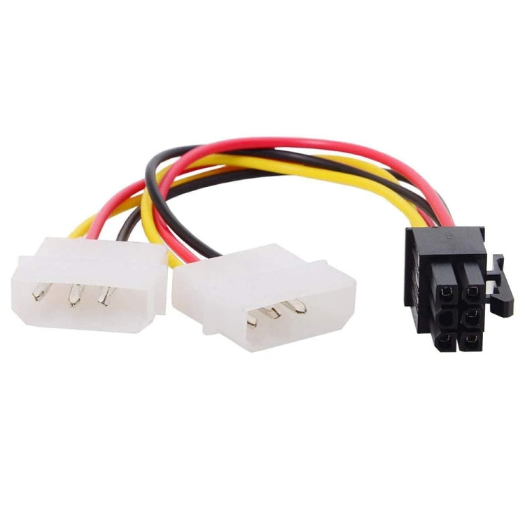 6 Pin Male to 2 x 4 Pin Female Power Cable - 17.5cm Length