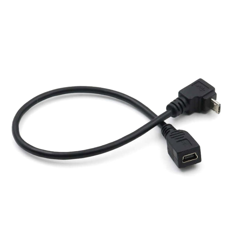 90 Degree Mini USB Adapter Cable - 25cm Length