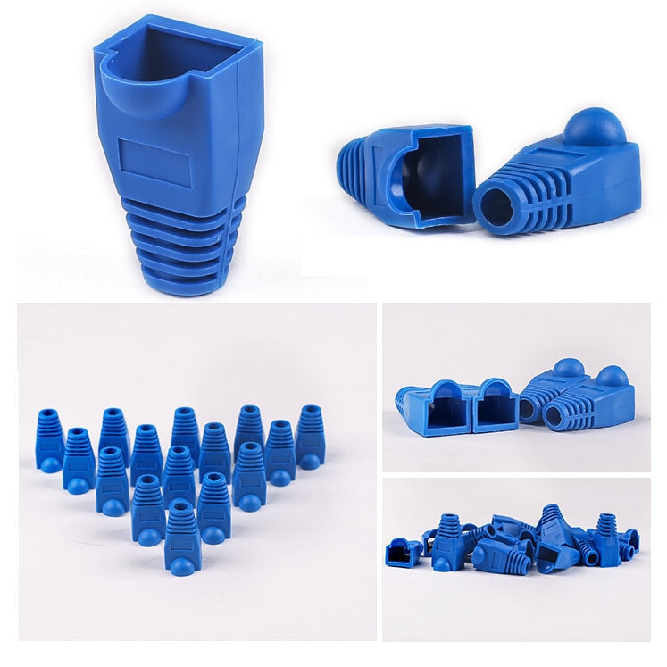 100-Pack of Blue RJ45 Network Cable Boots for Enhanced Durability