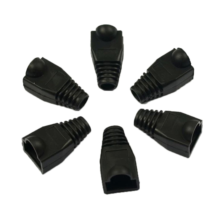 RJ45 Network Cable Boots Cap Cover, Black (100 Pieces)